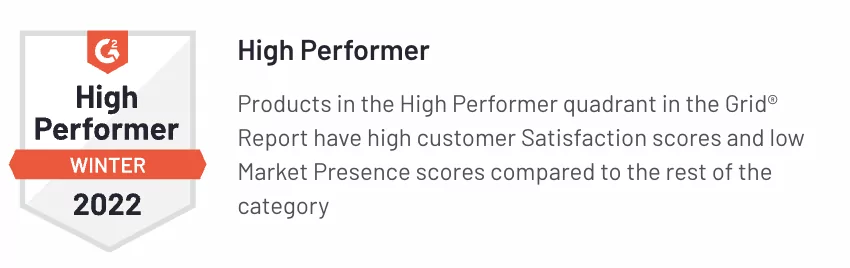 G2 High Performer Badge