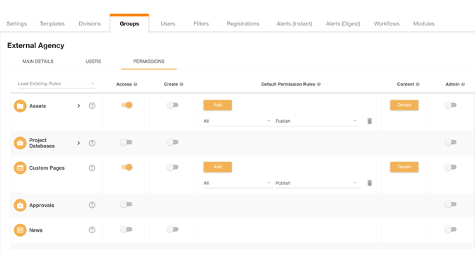 Set permissions so you control who accesses your DAM.