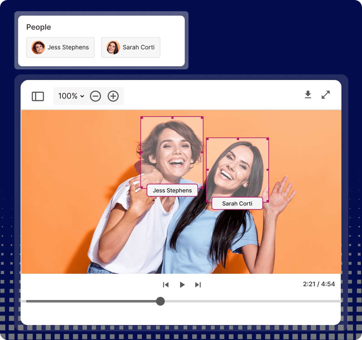 AI Facial Recognition tagging for video content within IntelligenceBank digital asset management software