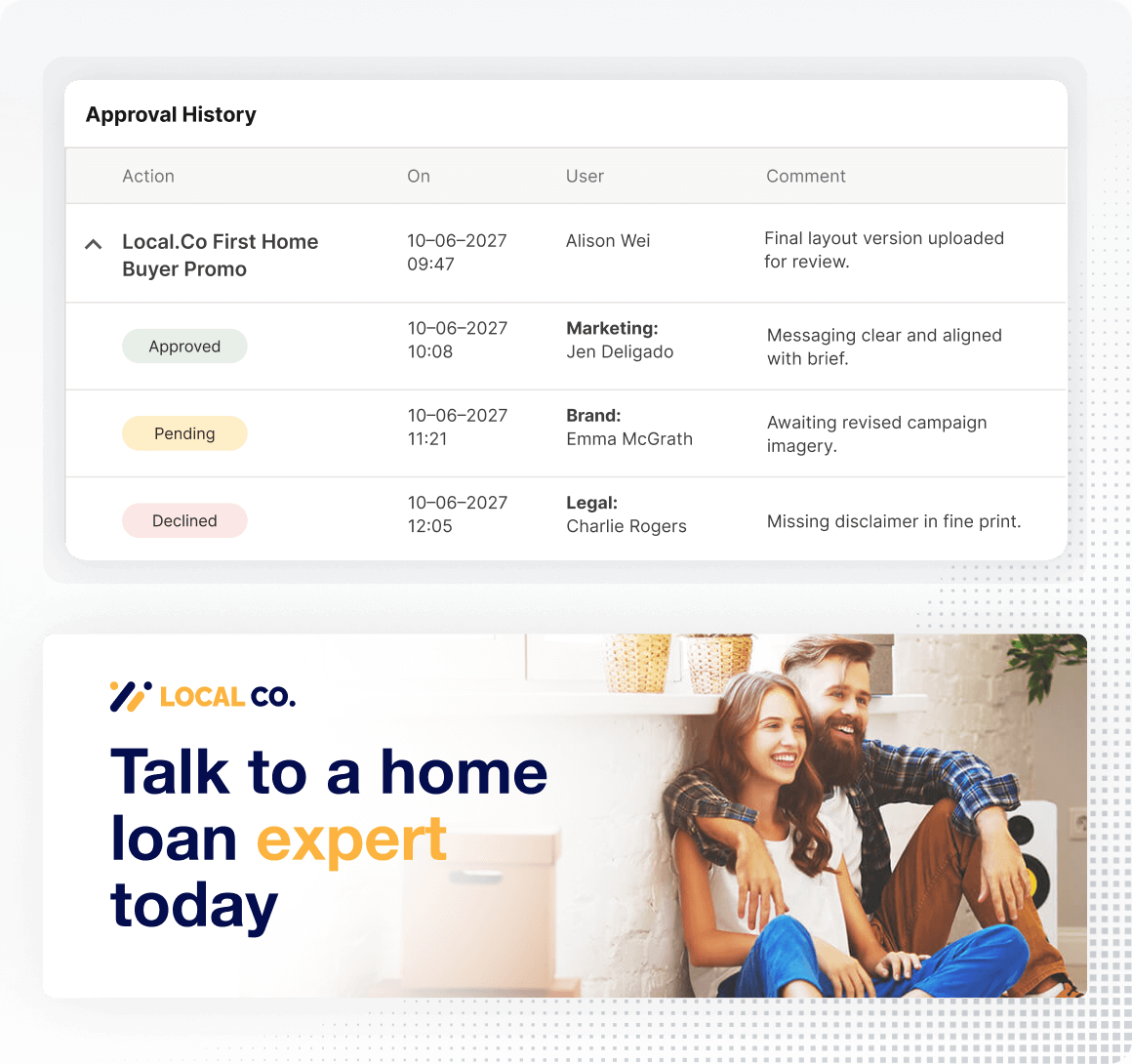Approvals History Graphic Square Grey