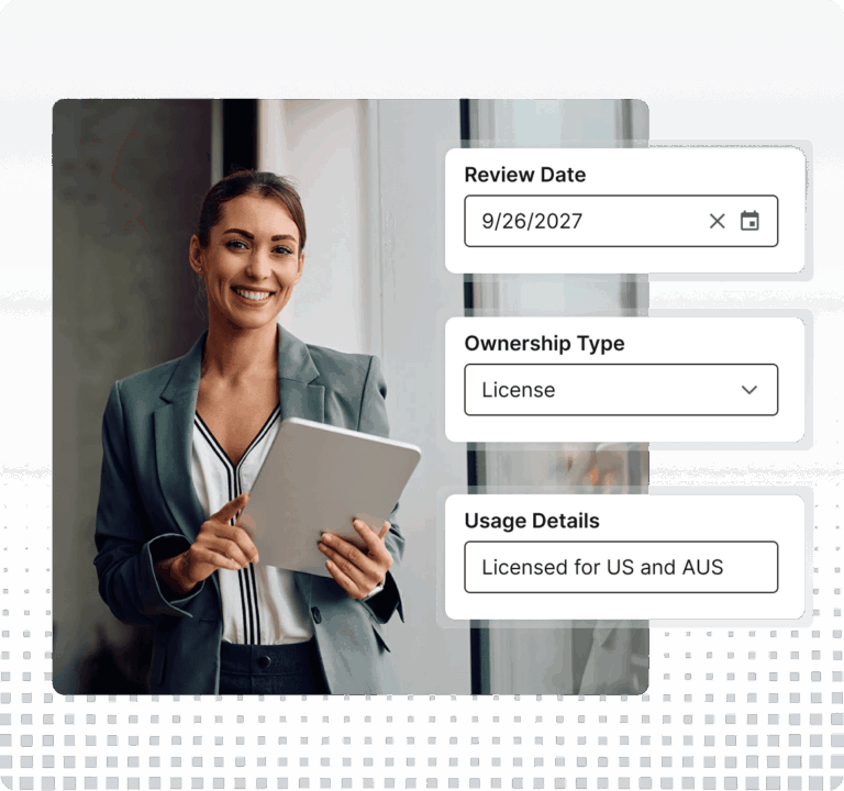 DAM Usage Rights Product Graphic Square Grey