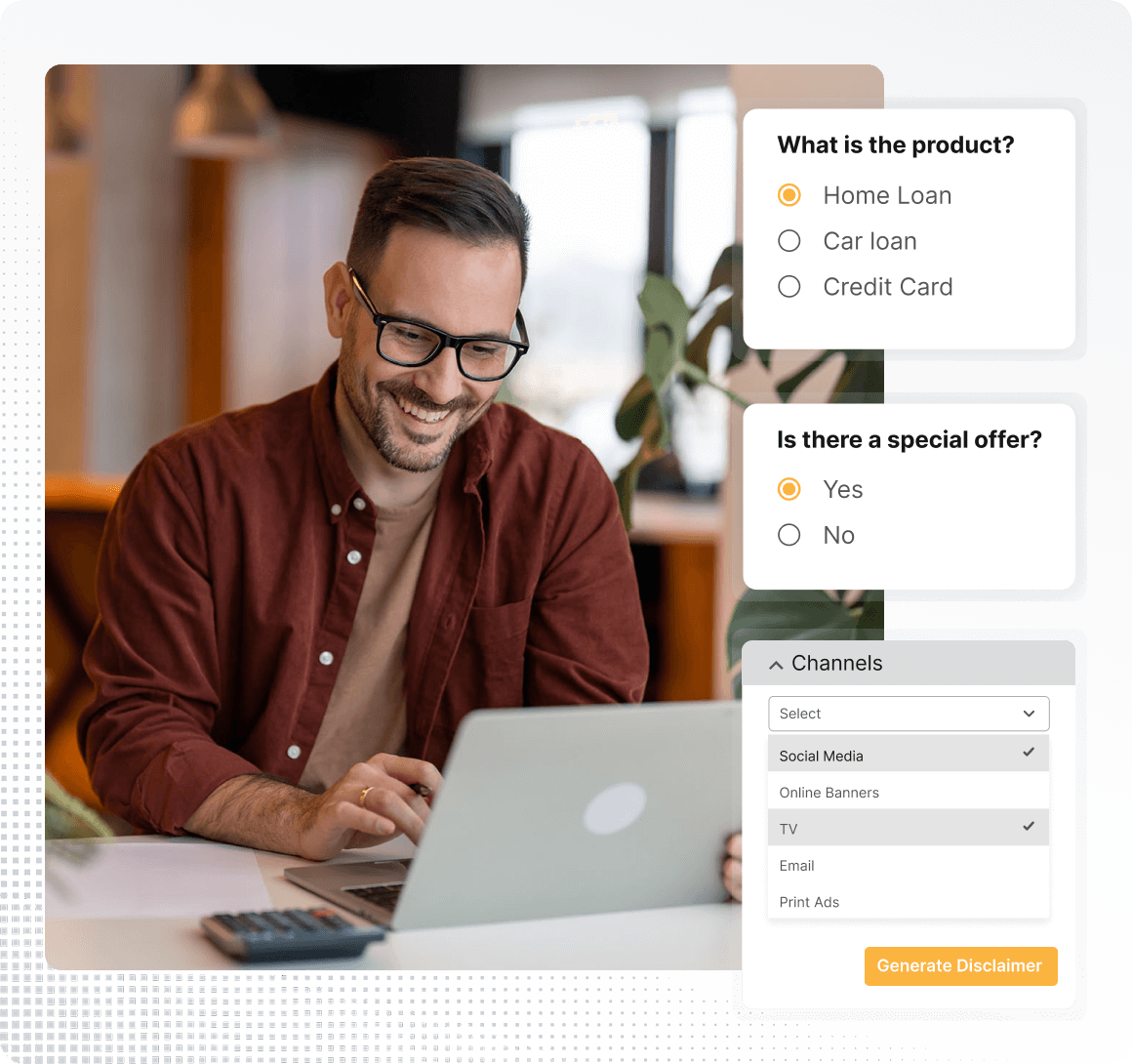 Disclaimer Engine Form Selection Product Graphic Square Grey