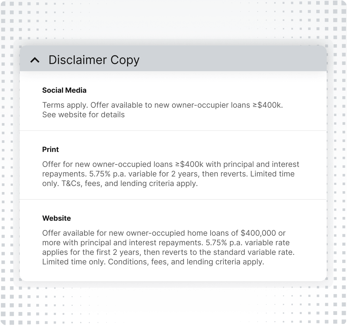 Disclaimer Engine Rules Product Graphic Square Grey