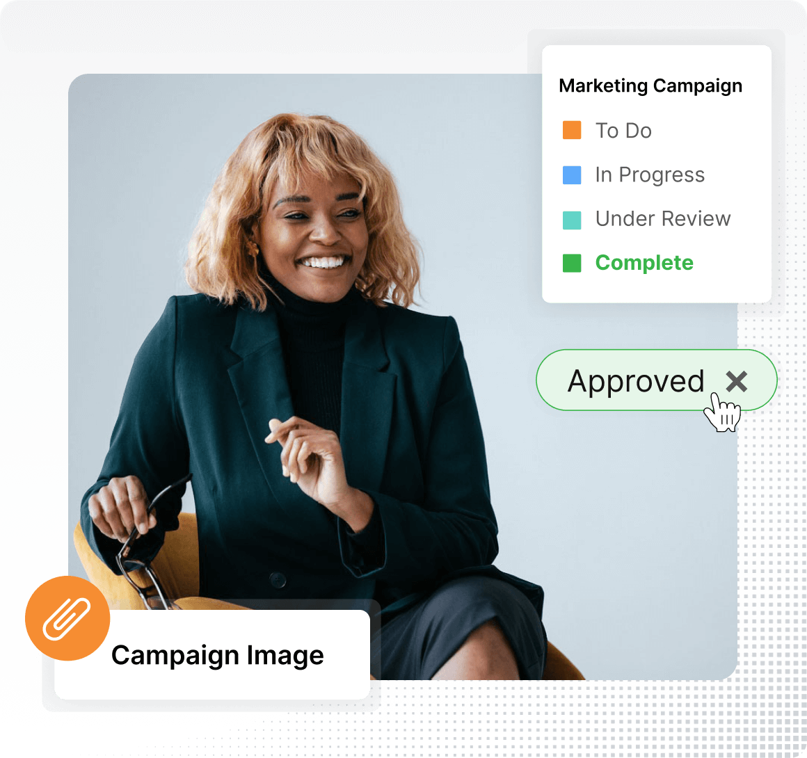 Marketing Work Management Product Graphic Square Grey