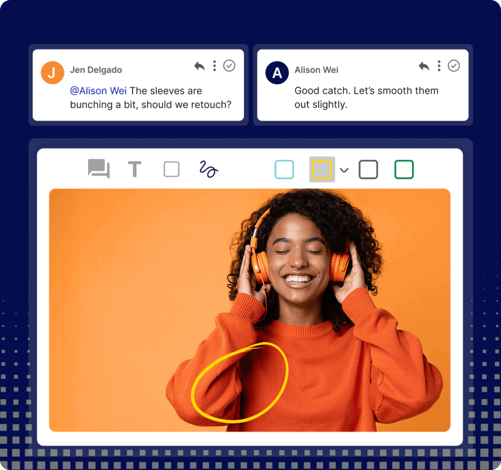 Proofing and Markups Collaboration Product Graphic Square Midnight