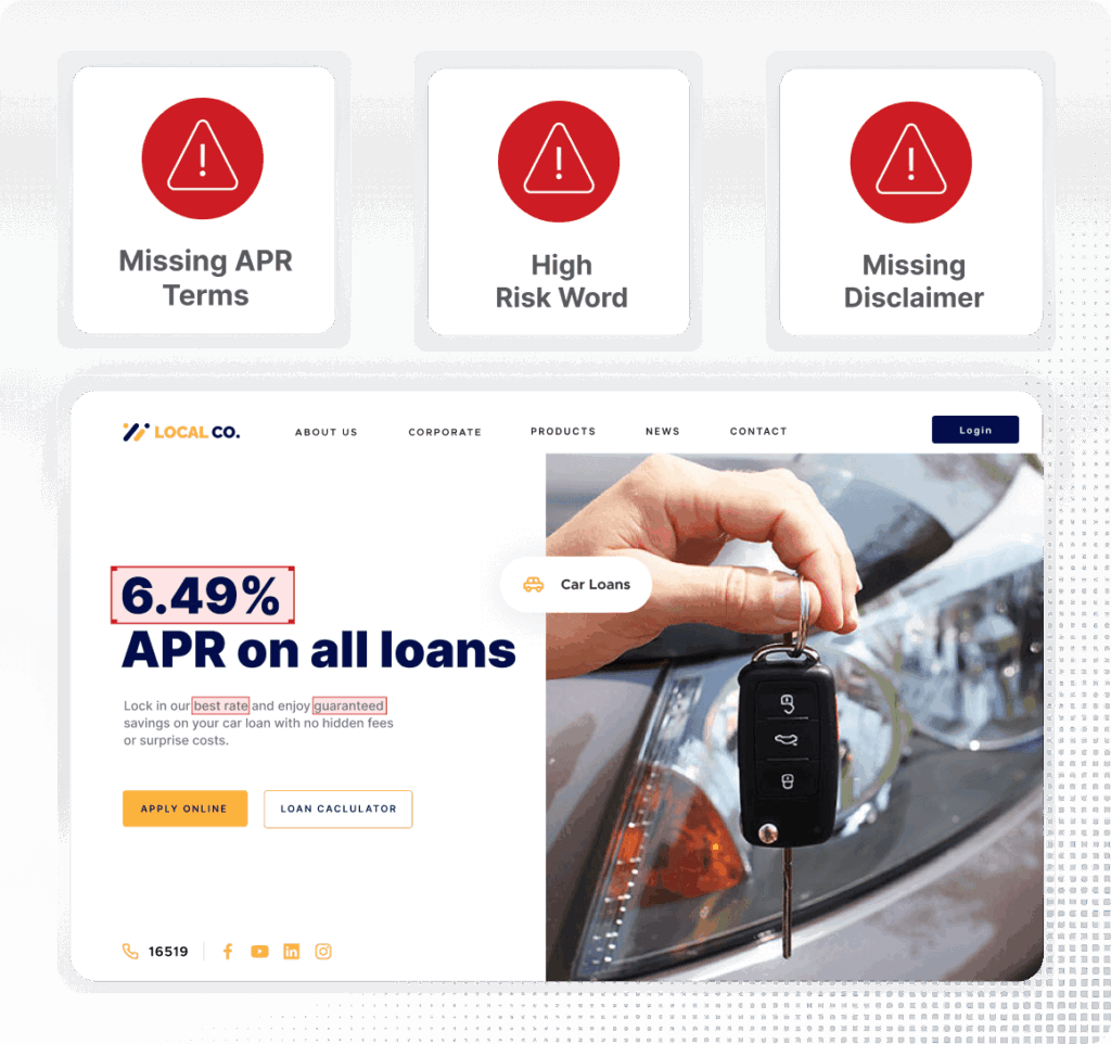 Web Risk Reviews Car Loan Product Graphic Square Grey v2
