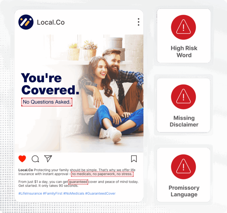 Social Media Risk Review Instagram Product Graphic Square Grey