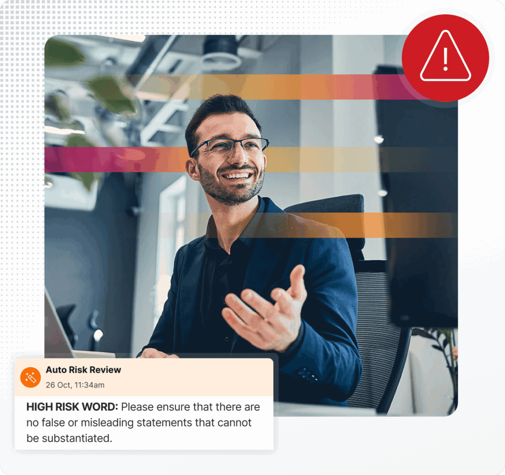Screenshot of AI content risk detection in marketing compliance software.