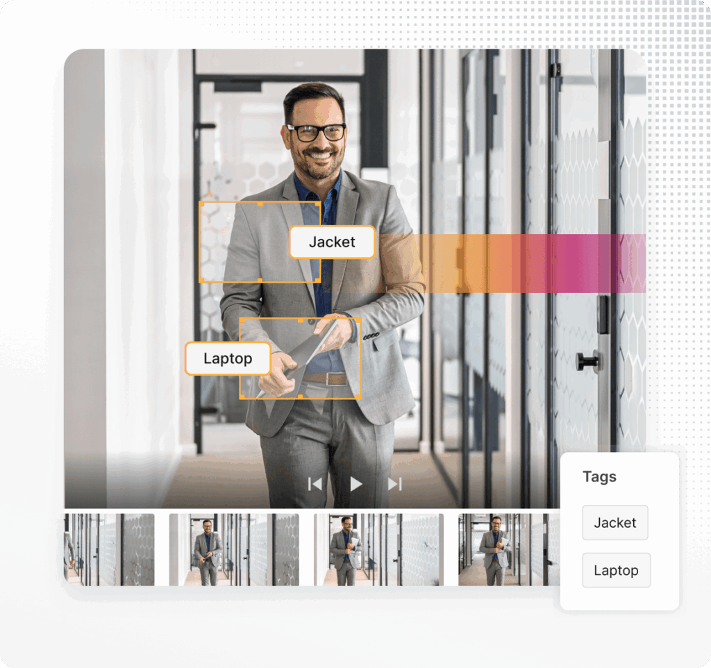 Screenshot of AI DAM software with video auto-tagging features.