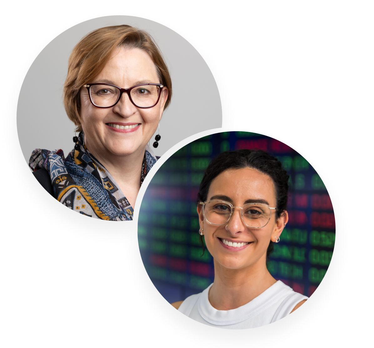 Headshots of Alex and Theresa