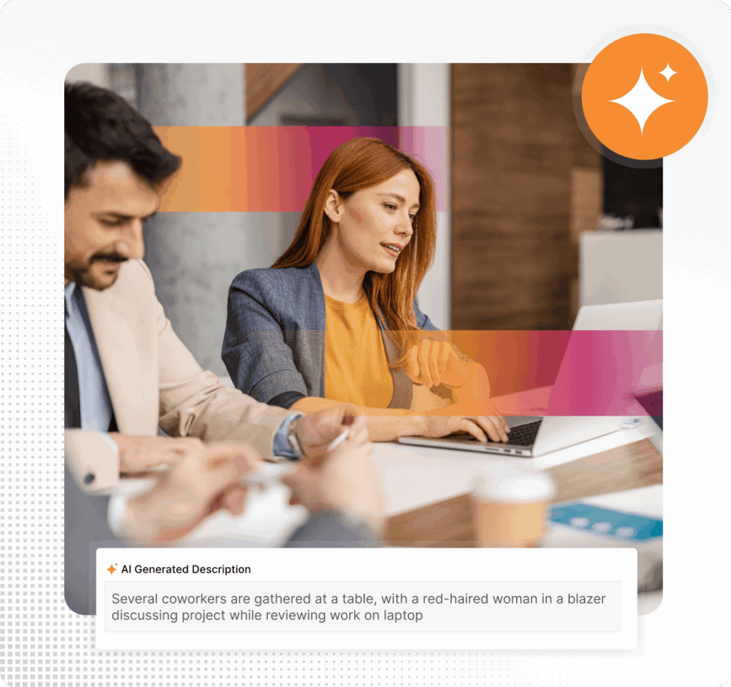 Screenshot of AI DAM software with auto-asset description features.