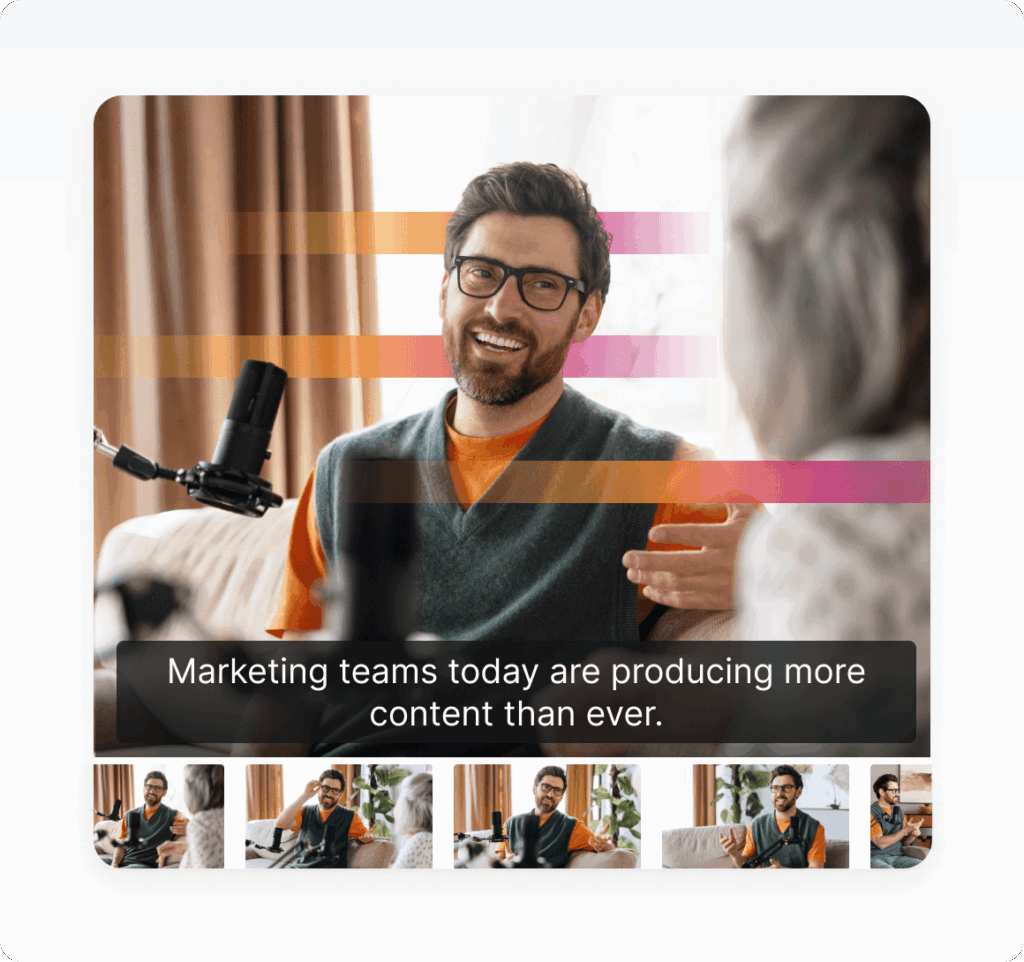 Video with captions generated in digital asset management software to improve accessibility and content search.