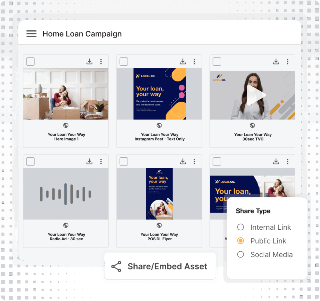 Store All Creative in DAM Product Graphic Square Grey