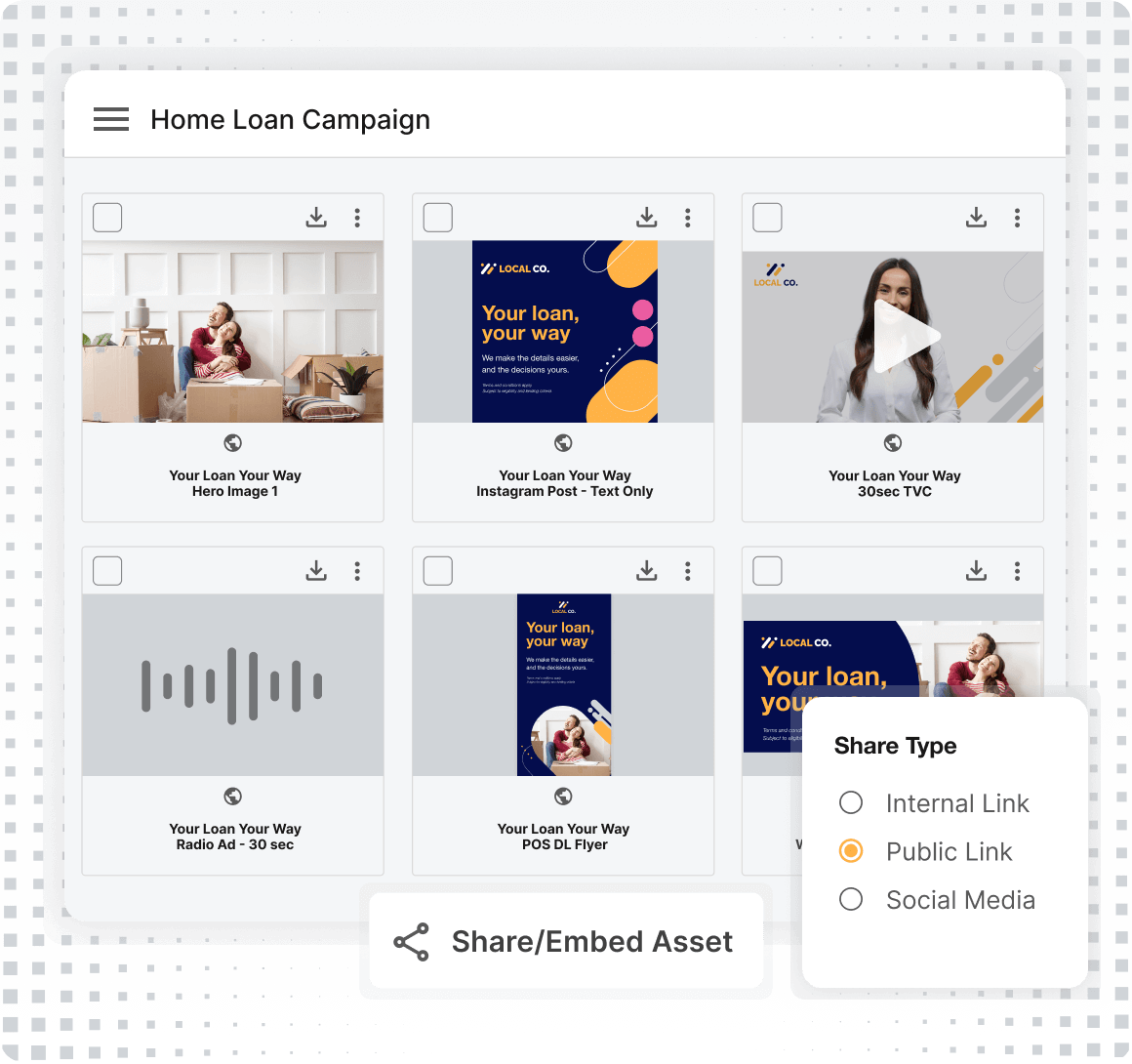 Store All Creative in DAM Product Graphic Square Grey